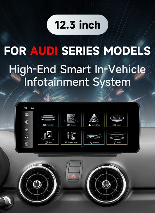 Rádio Android 12.3" Audi A1 2010 a 2018 RMC CarPlay Android Auto NOVO