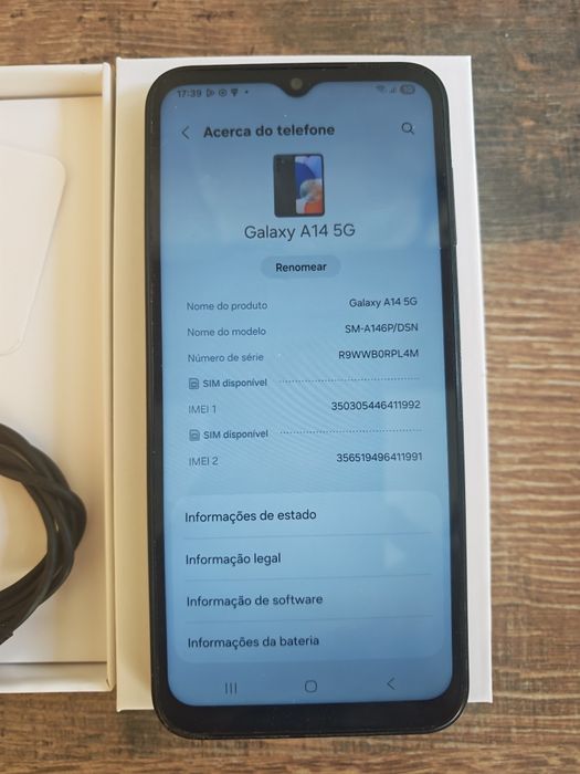 Samsung A14 6.6"5G  4GB/128GB Preto  Aceito Retomas