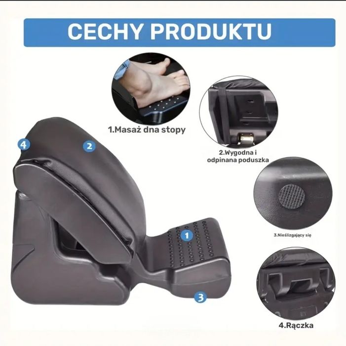 Podnóżek biurowy, ergonomiczny regulowanym podnóżek