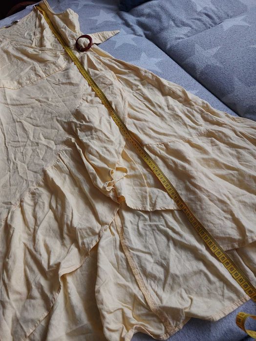 Sukienka zolta na lato len wiskoza ff 2xl xl l m