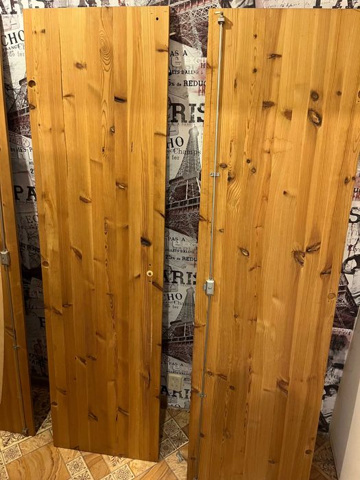 Drzwi sosnowe do szafy + lustro