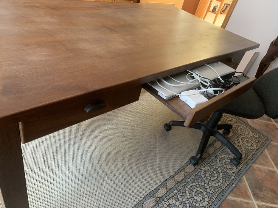 Mesa secretária Carvalho macizo