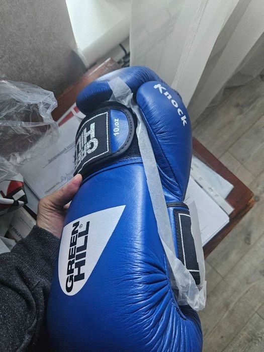 Боксерские перчатки "KNOCK" Green Hill, с печать ФБУ 10унций