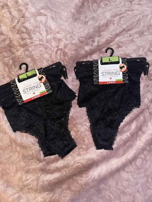 4 szt. Majtki stringi L czarne