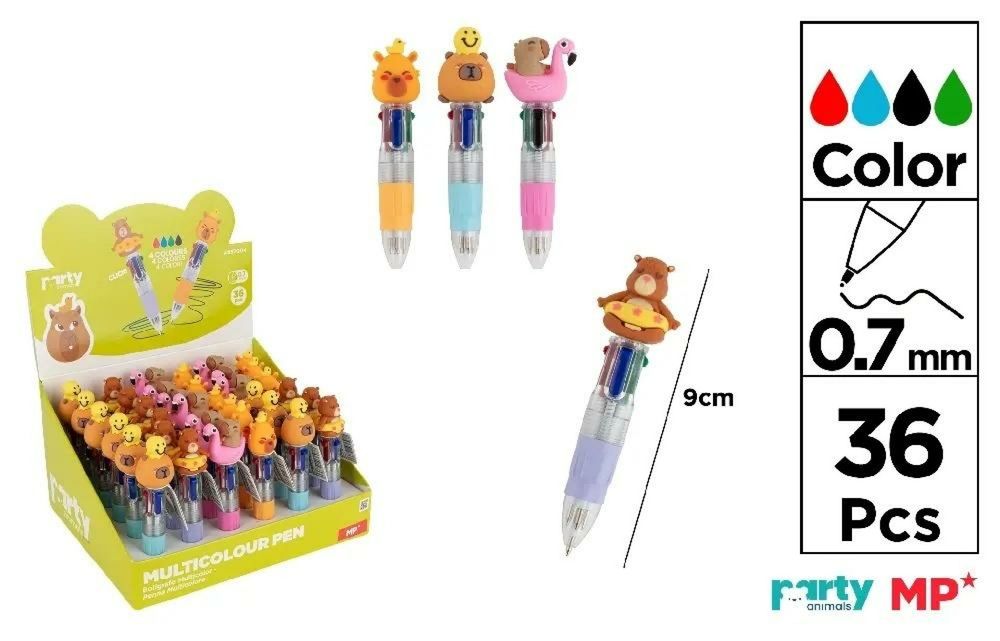 Długopis mini 0.7mm Kapibara (36szt) MP Main Paper etui kartonowe,