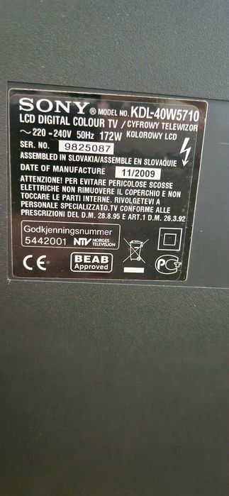 Telewizor Sony KDL-40W5710 - używany