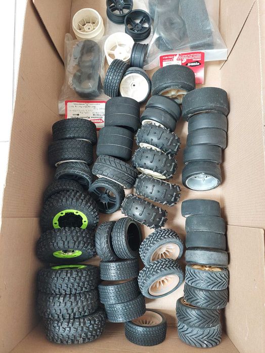 45 pneus_jantes(novos e usados), para carros escala 1:10