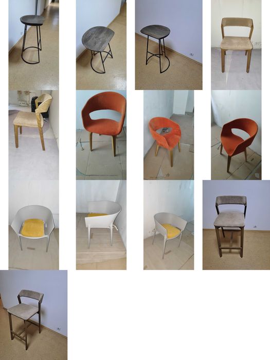 Столи, барні стільці, тримачі паперу, йоршики