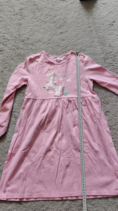 Różowa sukienka w jednorożca 140