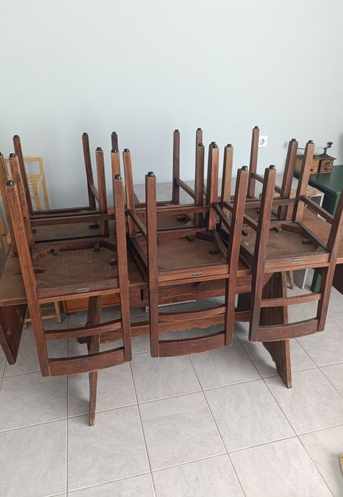 Mesa rustica madeira com gaveta 220x68