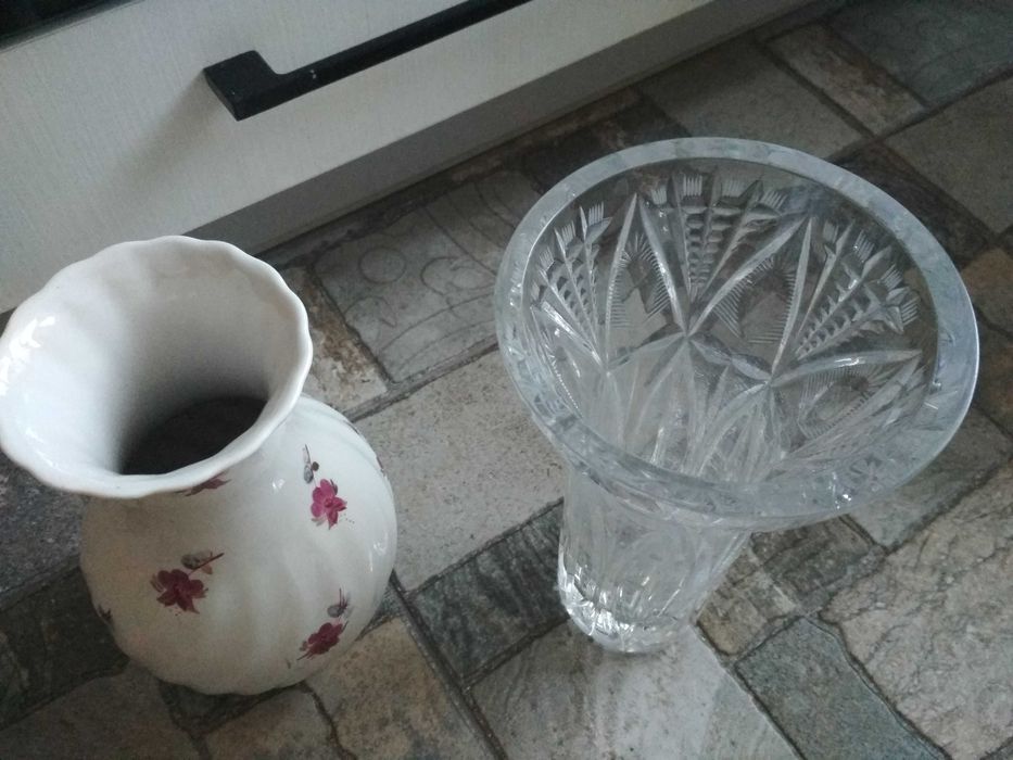 Ваза вазы хрустальная и керамическая
