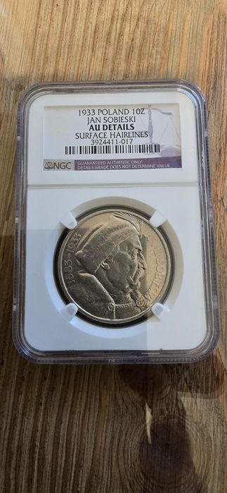 10zł 1933r Sobieski Ag Grading NGC