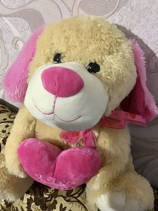 Мяка велика іграшка пес собака Papyrus i love you