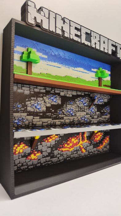 Полиця Minecraft. Стенд.Поличка. Підставка для фігурок Kinder