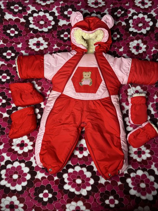 Зимовий комбінезон трансформер на овчині від 0-12 міс