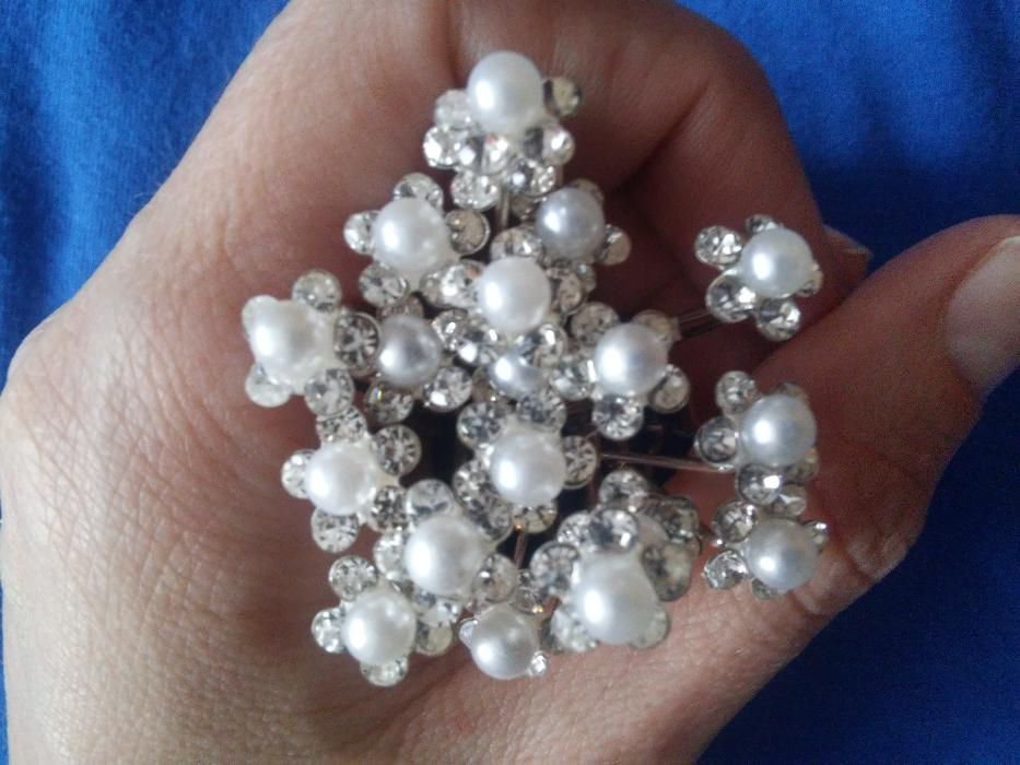 Urocze szpilki, kokówki, wsuwki, spinki ozdobne, Biżuteria ślubna