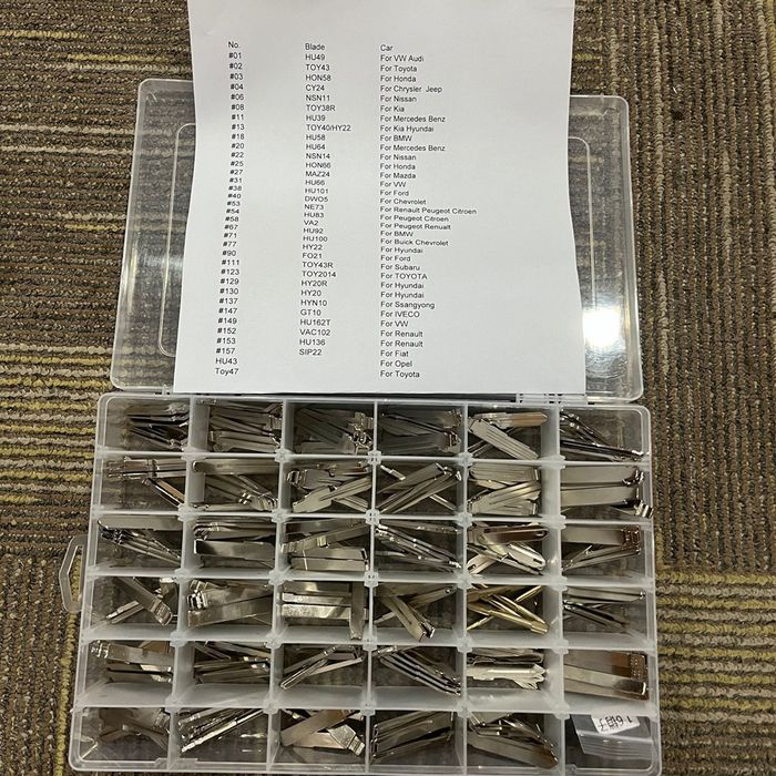 Комплект лезвий для выкидных ключей 175 шт в боксе