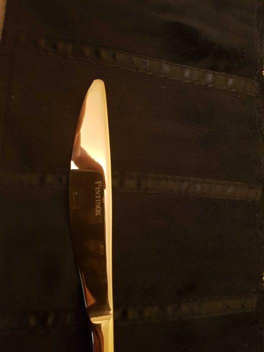 Komplet włoskich pozłacanych Sztućców marki Pintinox dla 6 osób