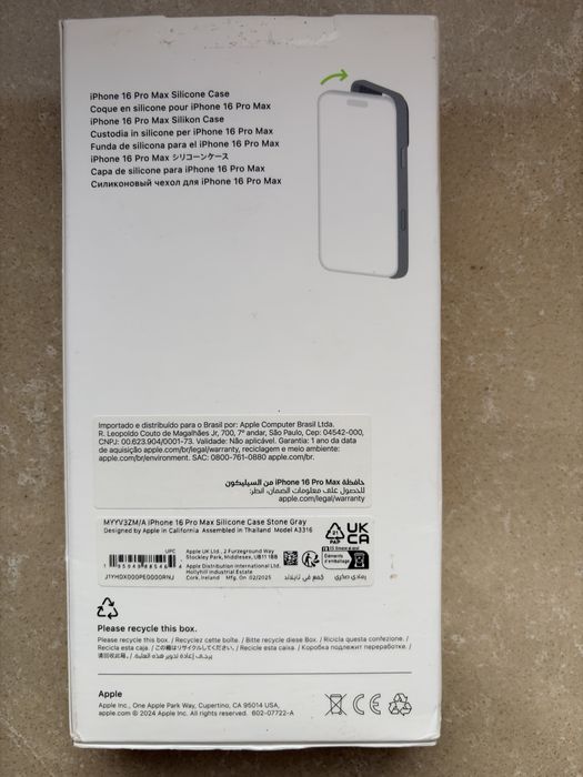 MYYV3ZM/A iPhone 16 Pro Max Silicone Case Stone Gray  X -com  PL oryginal