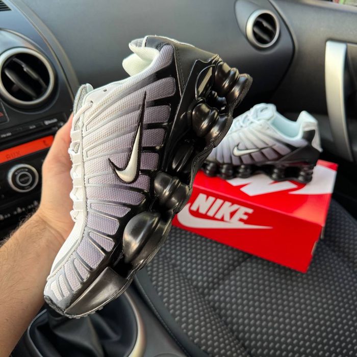 Чоловічі кросівки найк шокс чорно білі Nike Shox TL Black Grey white
