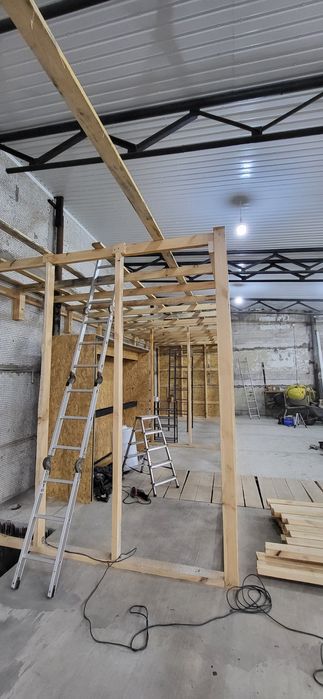 Монтаж каркасних споруд- будинків, сараїв, гаражів - дерево, ОСБ, гіпс