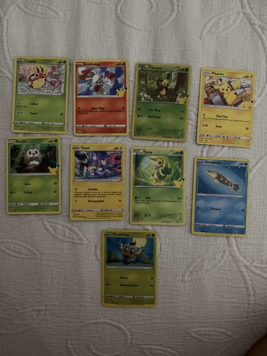 9 cartas de Pokémon