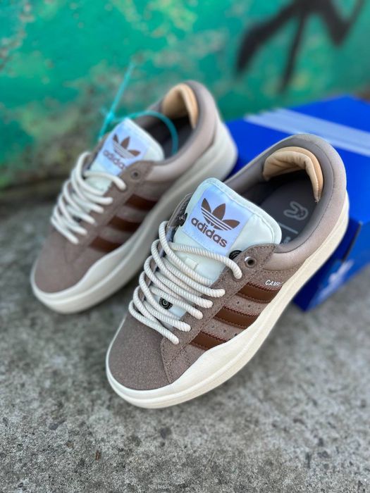 Кроссовки женские Adidas Campus Bad Bunny White Cream Beige Brown