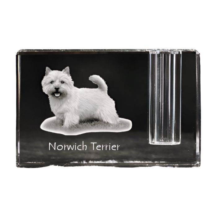 Norwich Terrier penholder kryształowy z psem Art-Dog