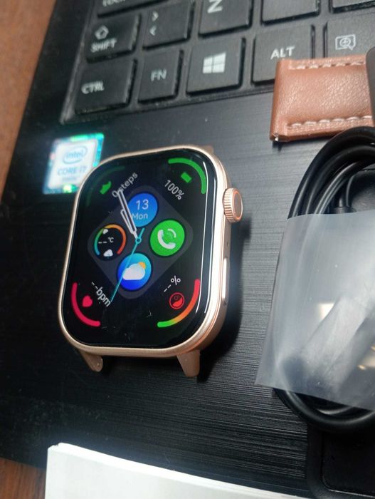 Smartwatch Guhuavmi QX17 – 3 Pulseiras Incluídas (Rosa, Couro e Dourada)