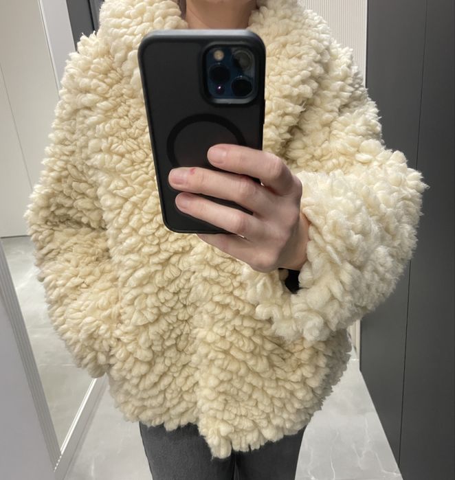 ZARA, kurtka teddy, roz.S