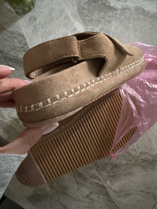 Сабо zara замша клоги