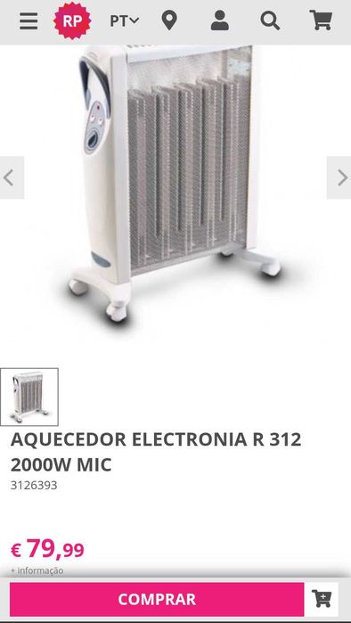 AQUECEDOR ELECTRONIA R 312 2.0W MIC - completamente novo