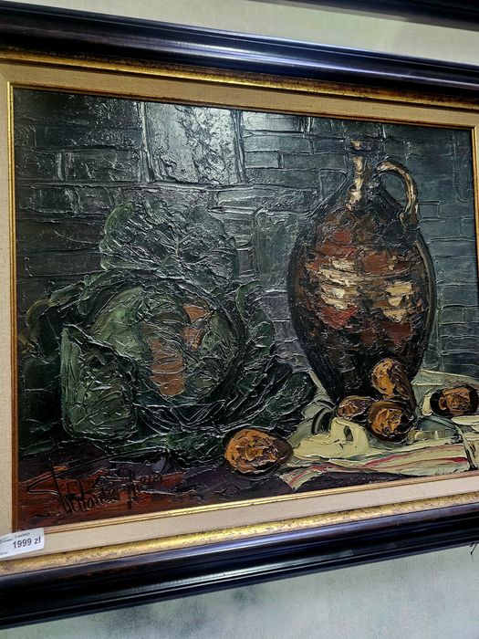Martwa natura obraz sygnowany na płótnie 105x90  #1482 Stylowy Węgrów
