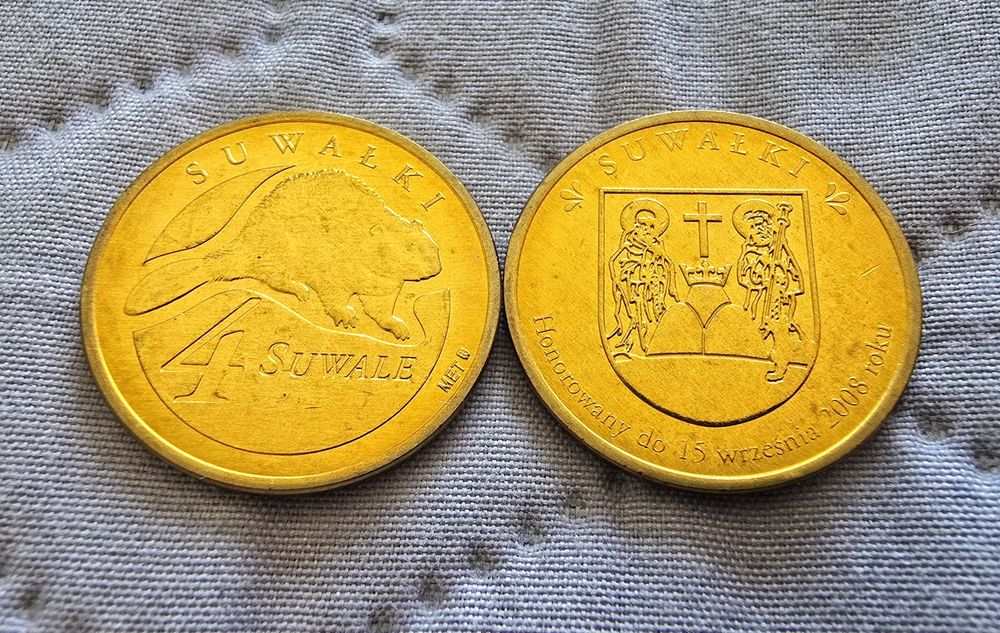 4 Suwale Bóbr 2008 Suwałki dukat lokalny z woreczka