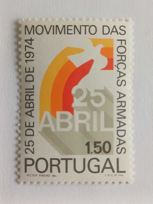 Filatelia - Portugal - Movimento das Forças Armadas de 25 de Abril de 1974, 1$50, 1974