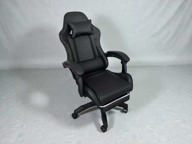 Fotel Gamingowy Obrotowy Podnóżek Krzesło Biurowe