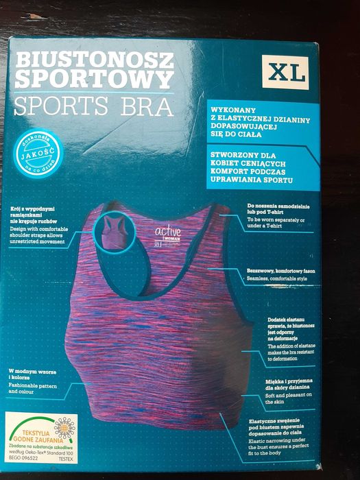 koszulka biustonosz sportowy damski kobiecy na ramiączkach XL Active