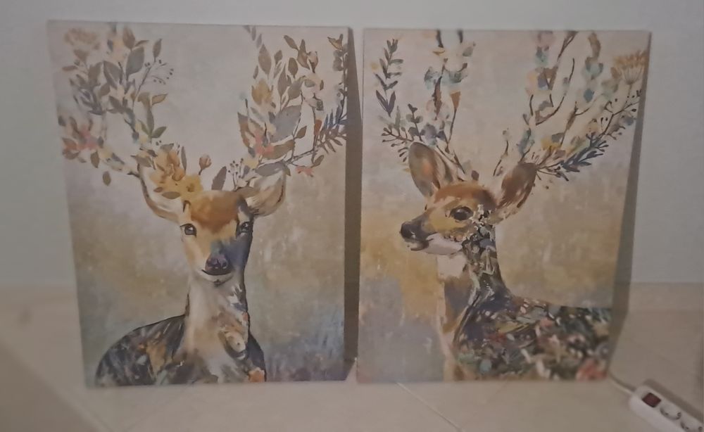 Conjunto 2 quadros / telas Veado (Ikea)
