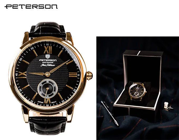 zegarek męski elegancki na pasku pudełko