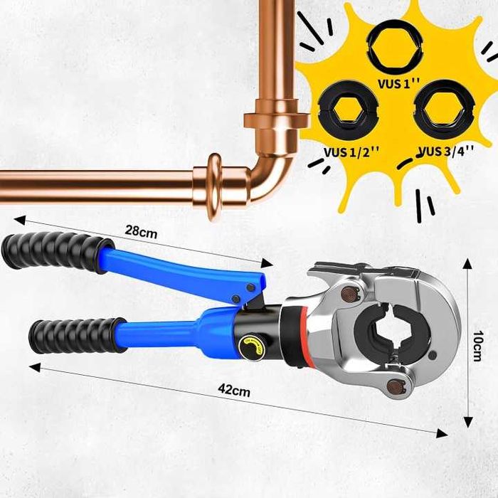 Praska ZACISKARKA HYDRAULICZNA Ręczna DO RUR PEX 12T Matryce Pert U 16 - 32