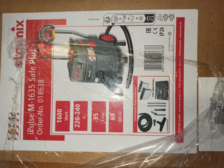 STARMIX odkurzacz przemysłowy iPulse M-1635 Safe Top Klasa "M" 1600W 35L