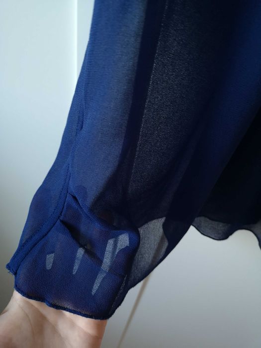 ONLY granatowa bluzka zwiewna falbana lato 36/S