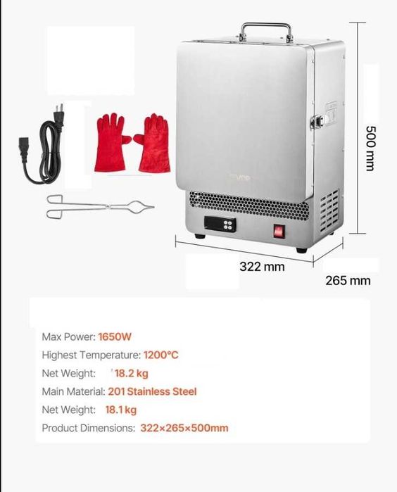 Forno mufla / cerâmica pequeno forno para ceramica, ourivesaria, trabalhos varios Forno de fusão elétrico