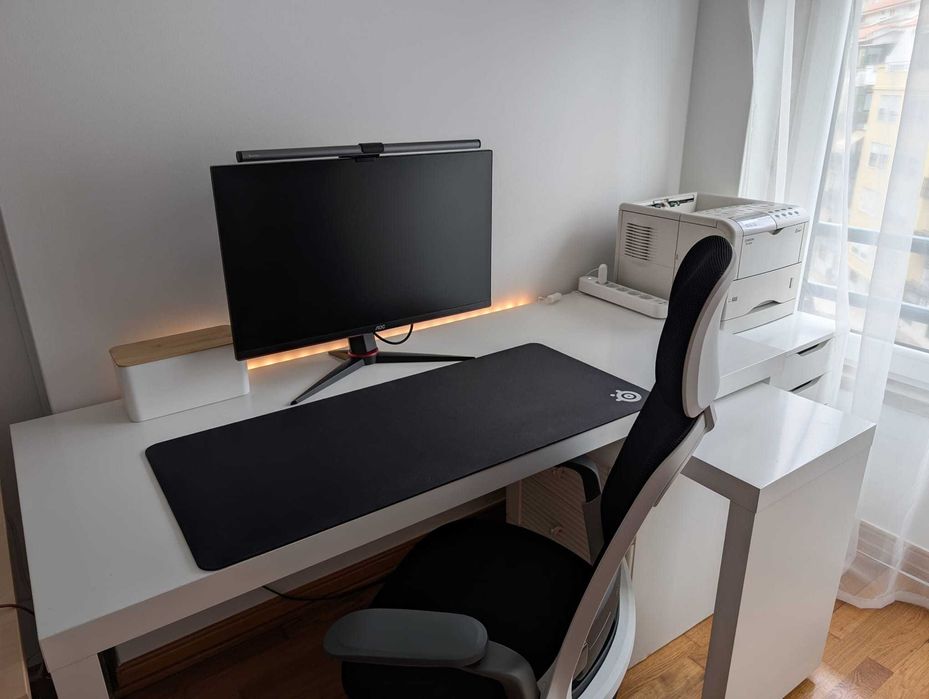 Secretária Branco IKEA MALM extensível 151x65 [extensão +70 cm)