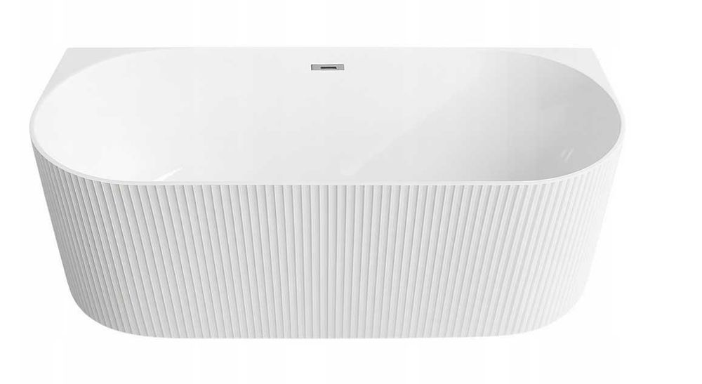 Wanna przyścienna ryflowana 150 cm / 170 cm IVONE biała, lamele