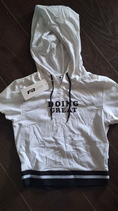 Bluza krótki rękaw dziewczyna M biała metka