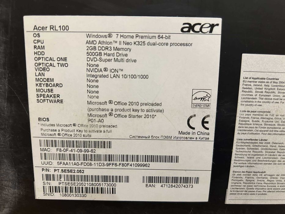 Multimedialny komputer do TV Acer Revo