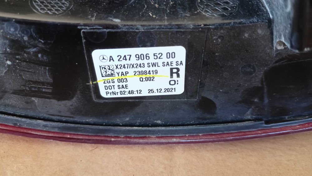 Mercedes Benz GLB lampy tył USA