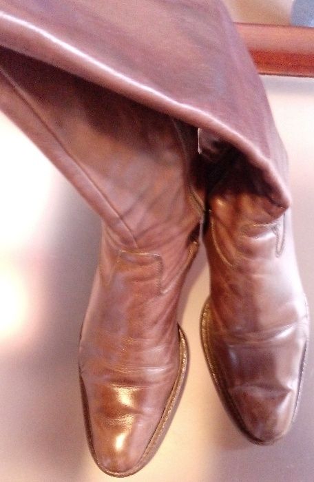 Botas Cano Alto Pele Castanhas