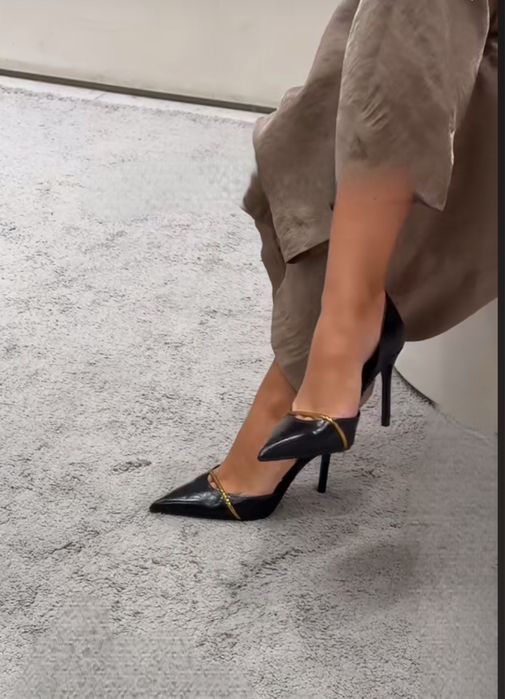 Жіночі туфлі Zara,лодочки, Женские туфли ZARA лодочки кожа каблук 38